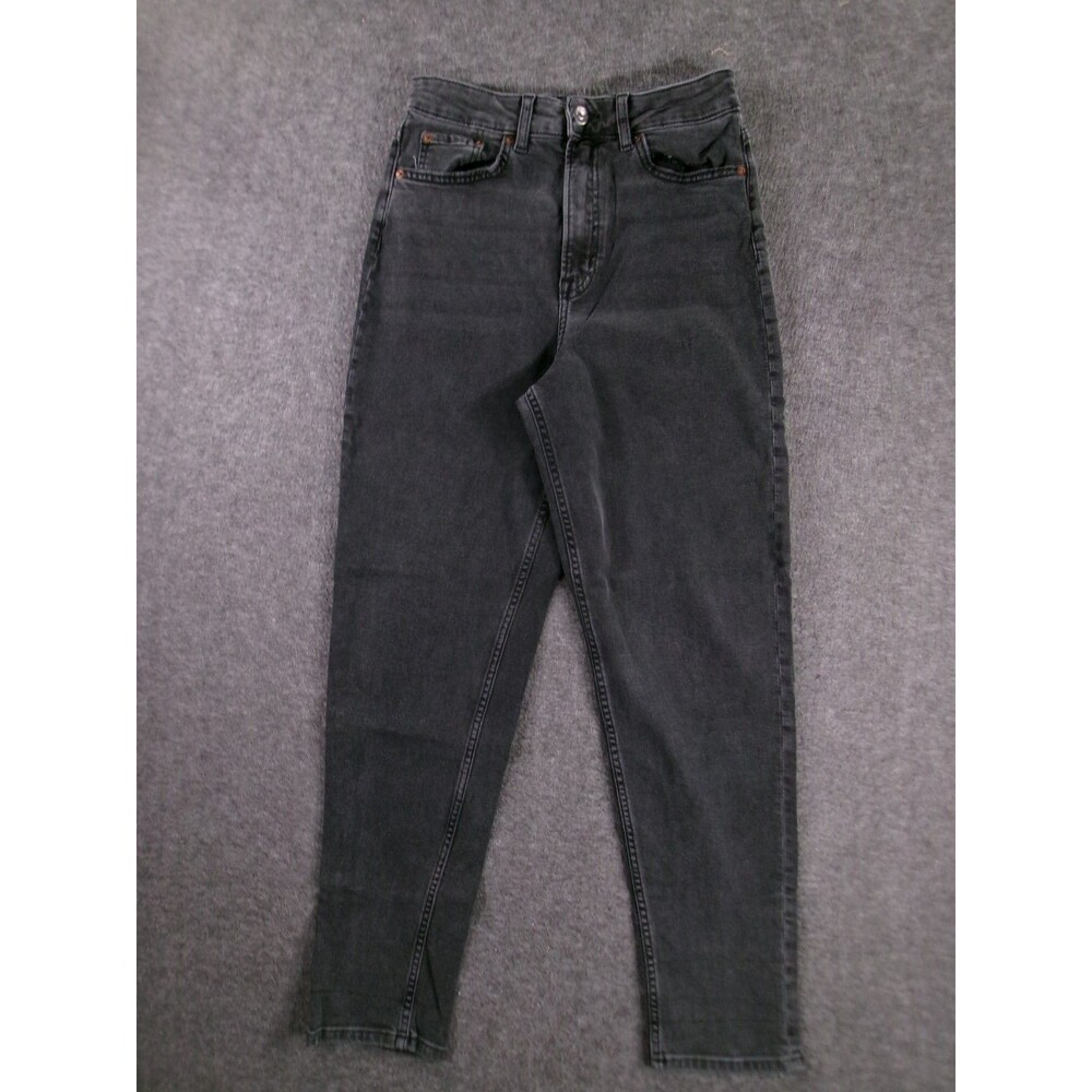 Divided HM Jeans Women 6 Black High Waisted Tapered Regular Fit Causal Classic